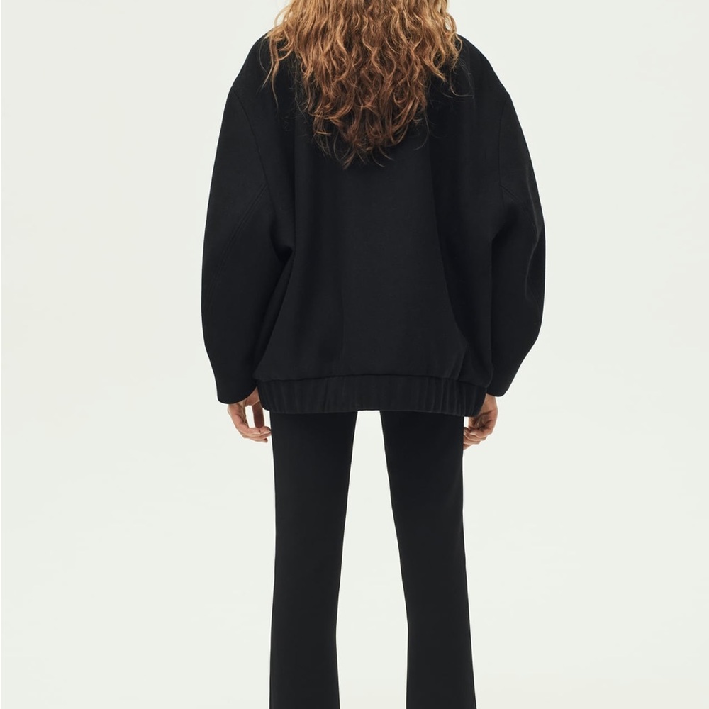 ZARA oversized wool black bomber jacket - Picture 10 of 12